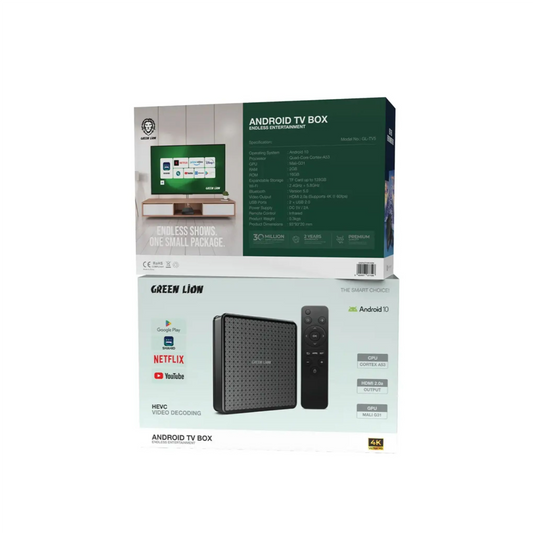 Green Lion Android TV Box 4K with Remote Control