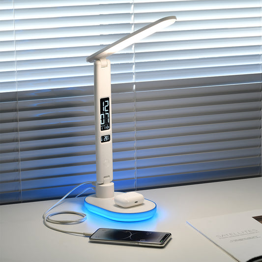 Smart Clock Desk Lamp with Wireless Charger