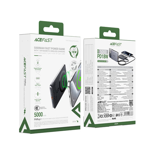 ACEFAST M8 Slim Magnetic Wireless Power Bank 5000mAh