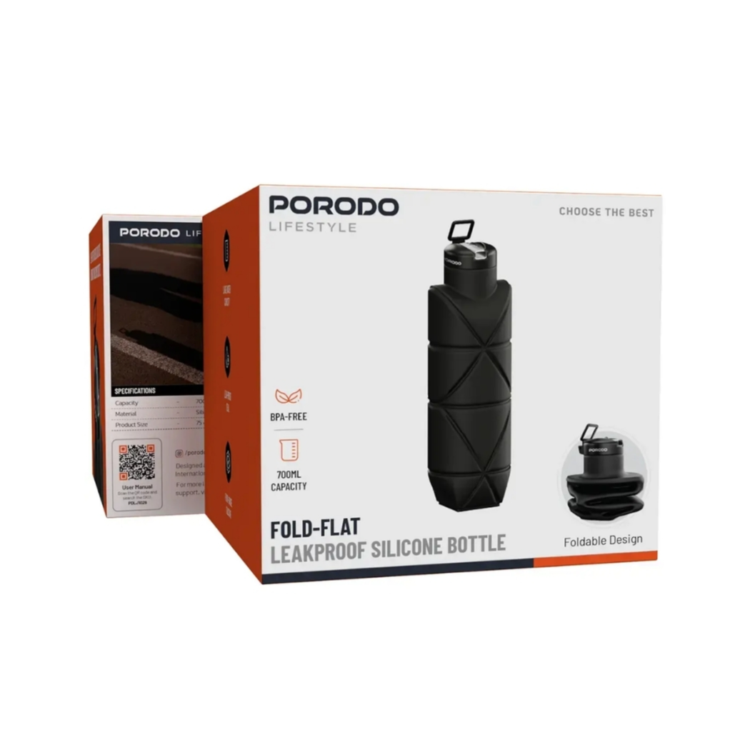 Porodo Foldable Silicone Water Bottle 700ml