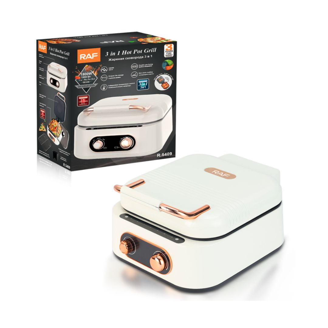 RAF 3 in 1 Electric Hot Pot Grill 2.5L