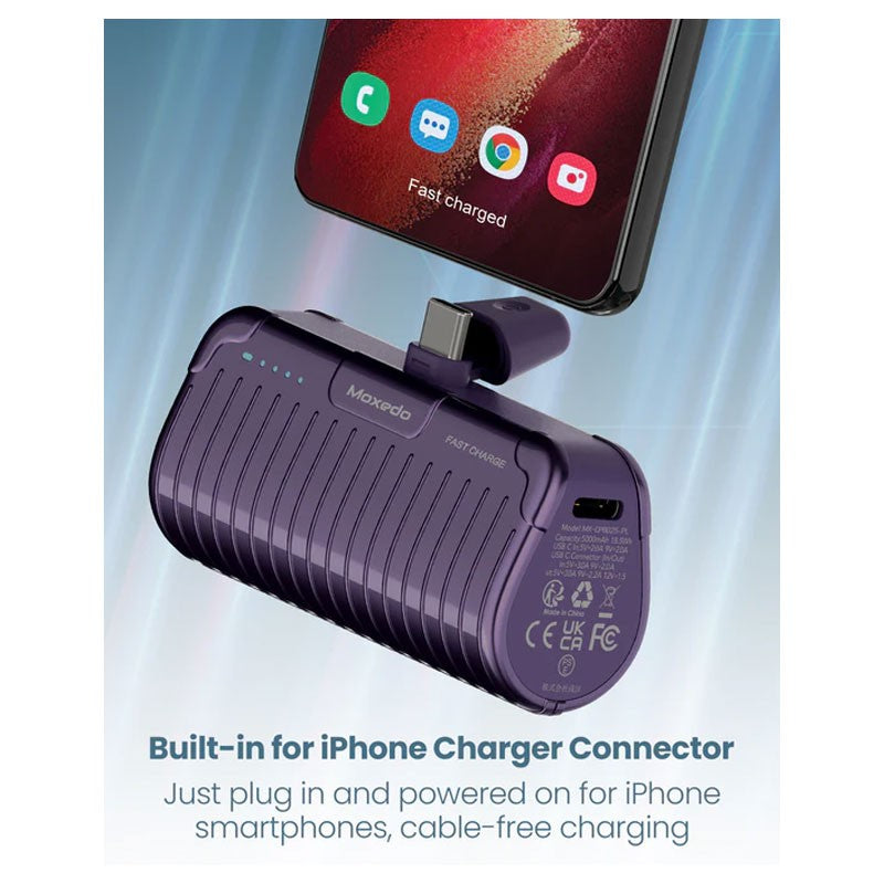 Power Bank Mini Capsule  5,000 mAh  with TYPE-C Connector - Moxedo