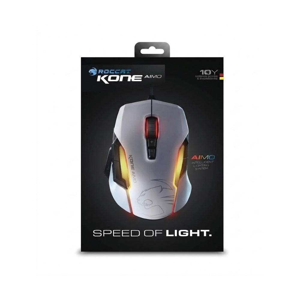 روكات Kone AIMO ماوس ألعاب RGB بدقة ١٢٠٠٠ DPI - أبيض