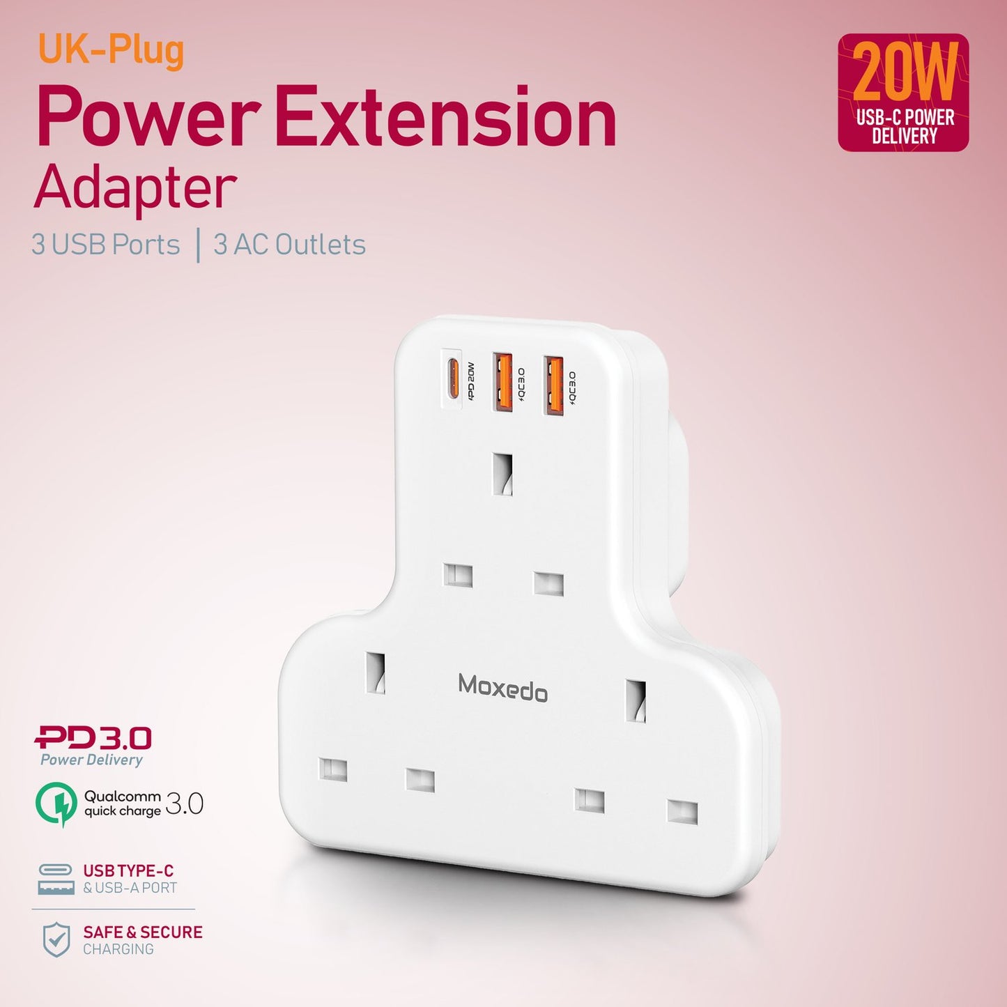 Power Strip 6 in 1 UK-Plug - Moxedo