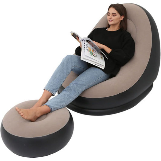 Inflatable Flocking Sofa With Footstool