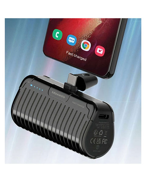 باور بانك صغير كبسولة  موصل لايتنق   5,000 مللي أمبير  - موكسيدو