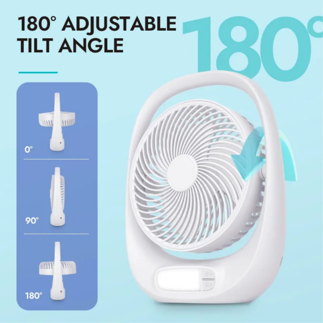 Rechargeable Fan With Lamp - Deepking