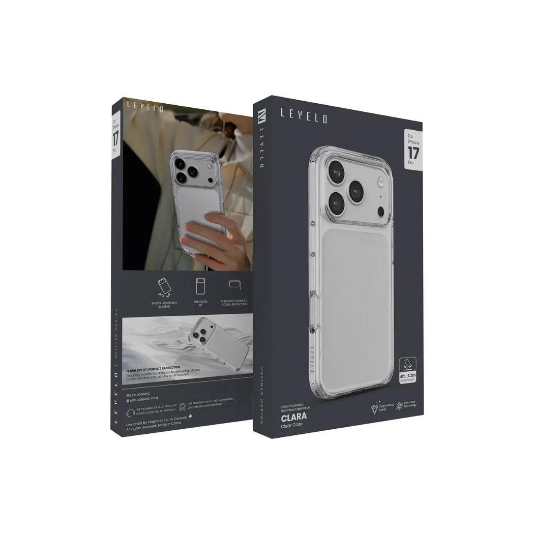 Levelo Clara Clear Case for iPhone 17 Pro