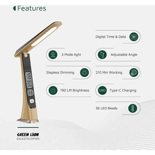 Green Lion Adjustable LED Desk Lamp