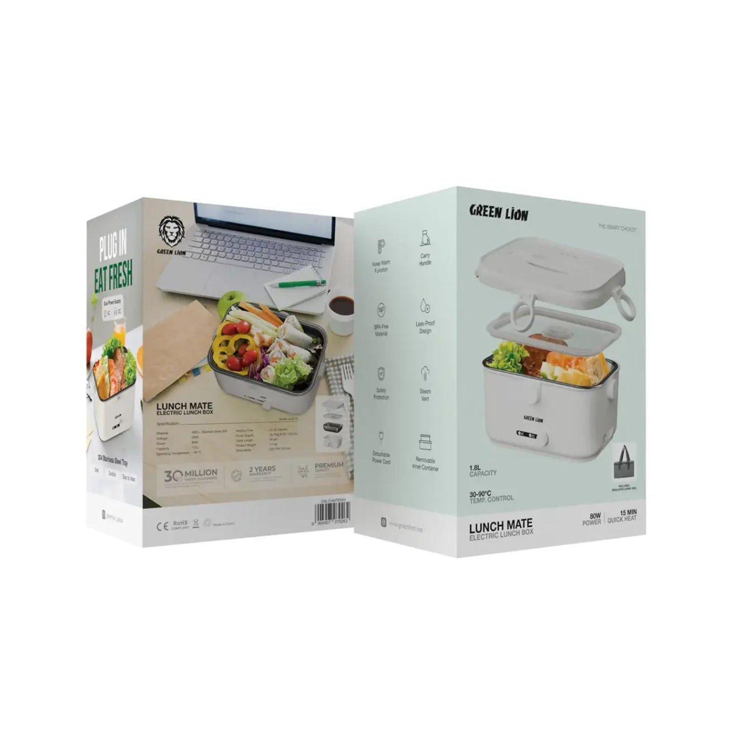 Lunch Mate Electric Lunch Box 1.8L-Green Lion