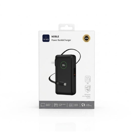 وي وو Wi-P049 نوبل باور بانك ١٠٠٠٠mAh بقدرة ٣٥W PD - أسود