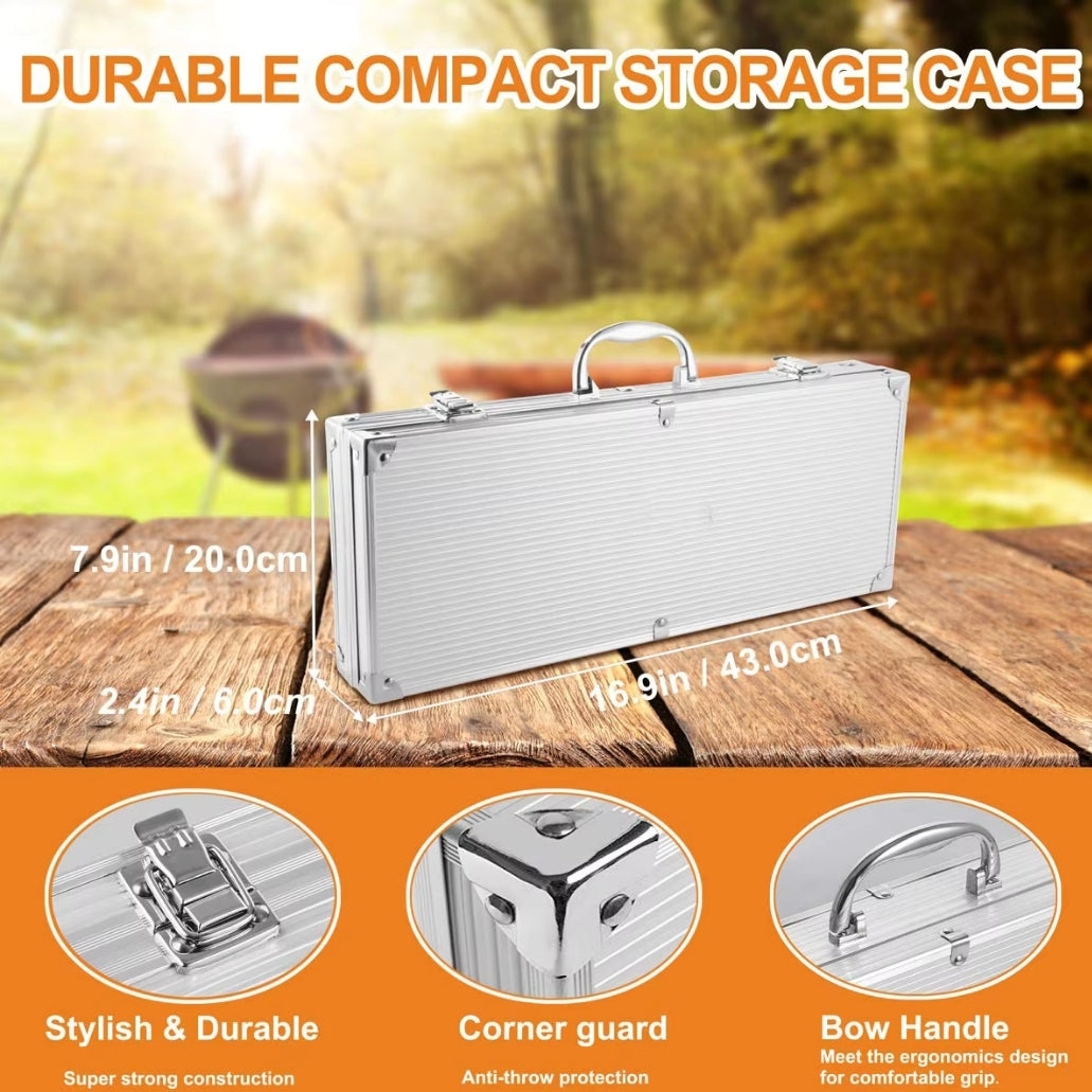 Wood Handle 24PCS BBQ Tools Set