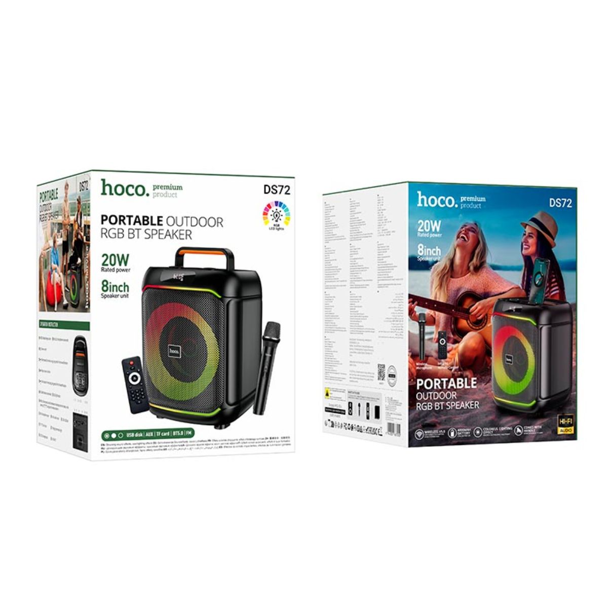 سماعة هوكو DS72 خارجية بتقنية البلوتوث مع إضاءة آر جي بي بقوة 20 واط