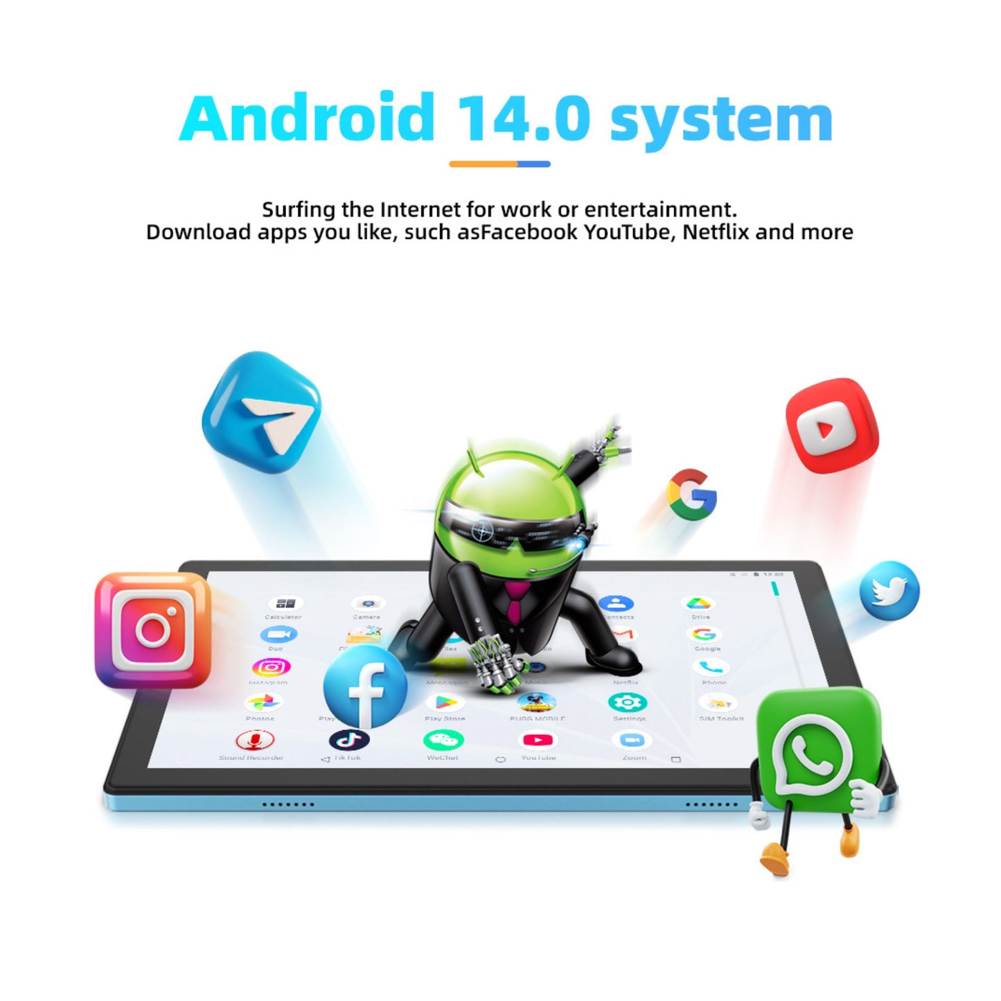 Nodizz Npad 13 EV 10.1 inch Android Tablet 12/512GB-Black