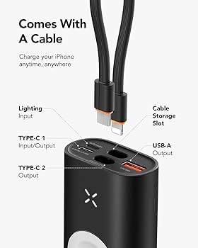 باور بانك صغير 3 في 1 بسعة 10,000 مللي امبير - موكسيدو