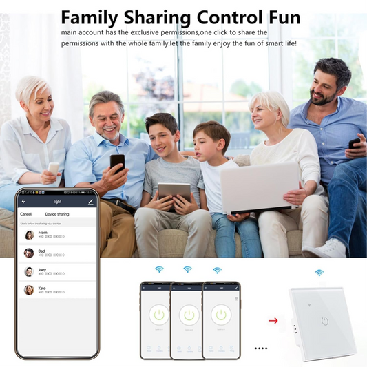 Smart Light Switch Al Panel(2gang-black)