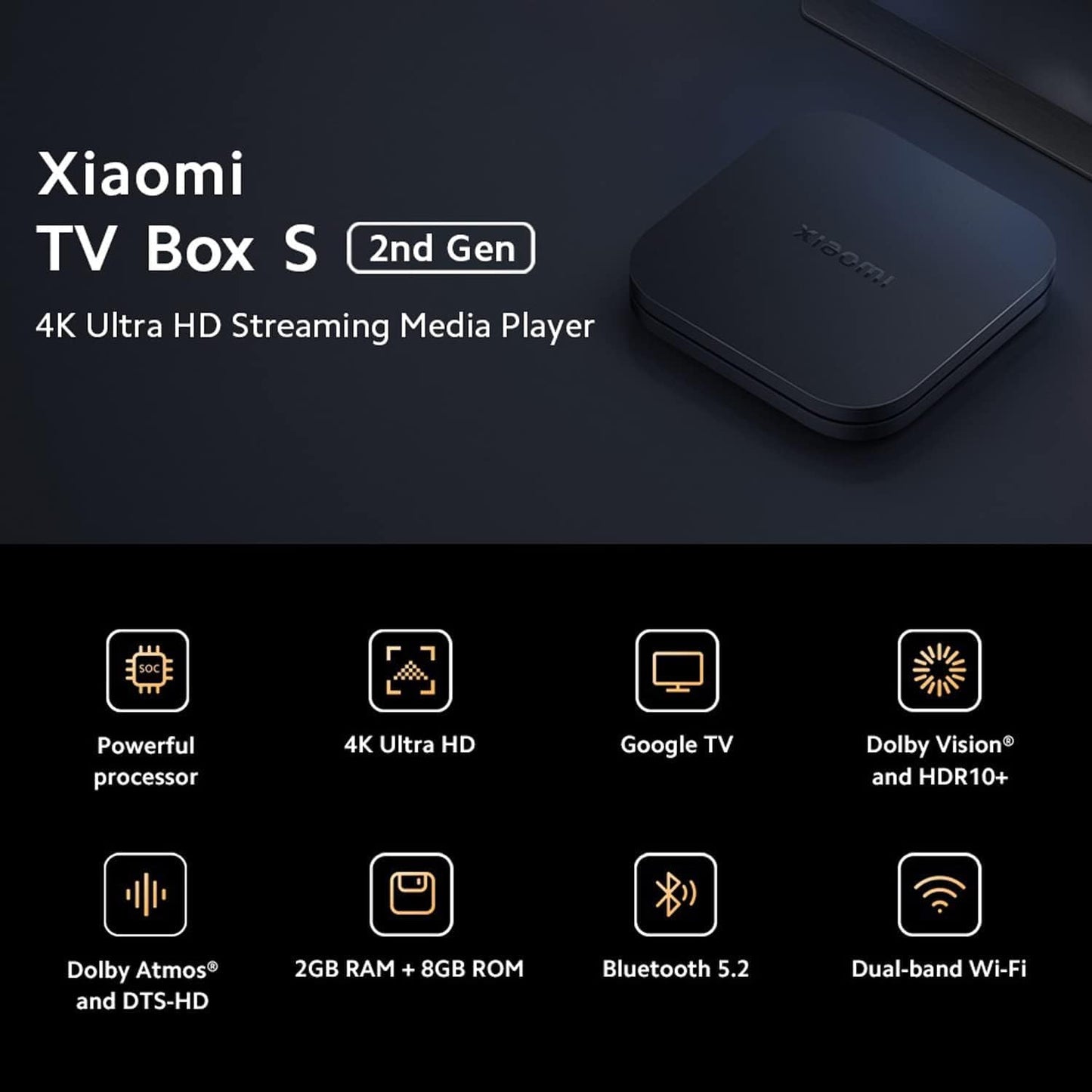 Xiaomi Mi Box S (2nd Gen) – 4K Streaming Media Player, Black