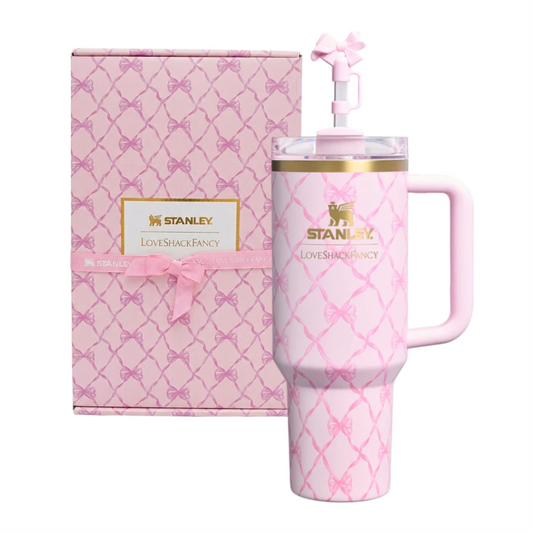 Stanley Holiday Quencher H20 FlowState Tumbler 40oz-Baby Bow Pink