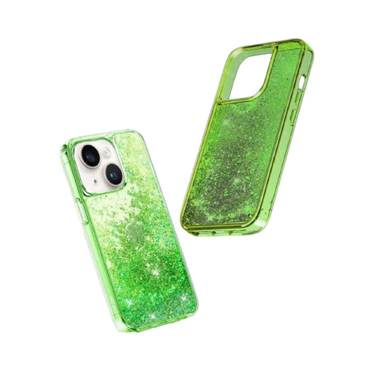 Protective Case 3d Glitter Resin  For Iphone 14  Pro (green) - Green Lion