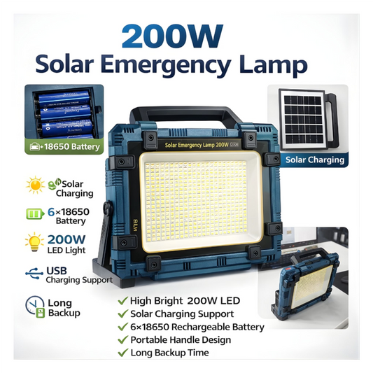 Deepking Emergency 200W Solar Light with 9000mAh Lithium Battery