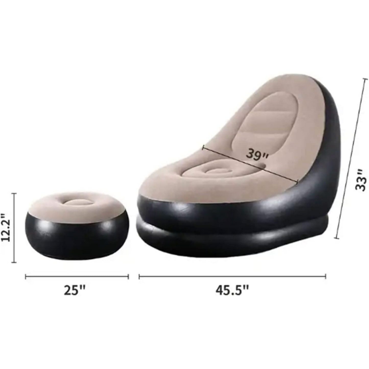 Inflatable Flocking Sofa With Footstool