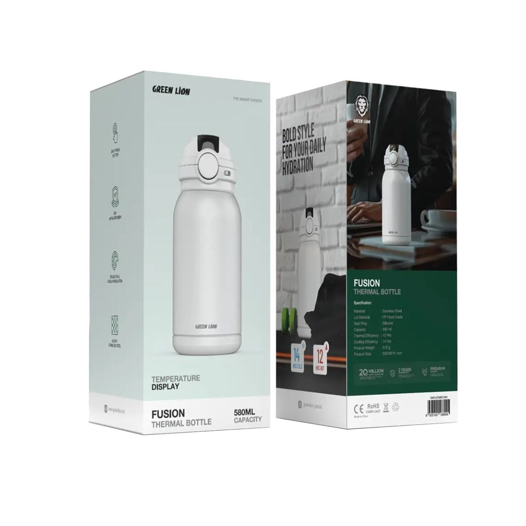 Green Lion Fusion Thermal Flask - White