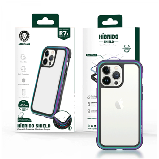 Protective Case Hibrido Shield  For iPhone 13 Pro Max - Green Lion
