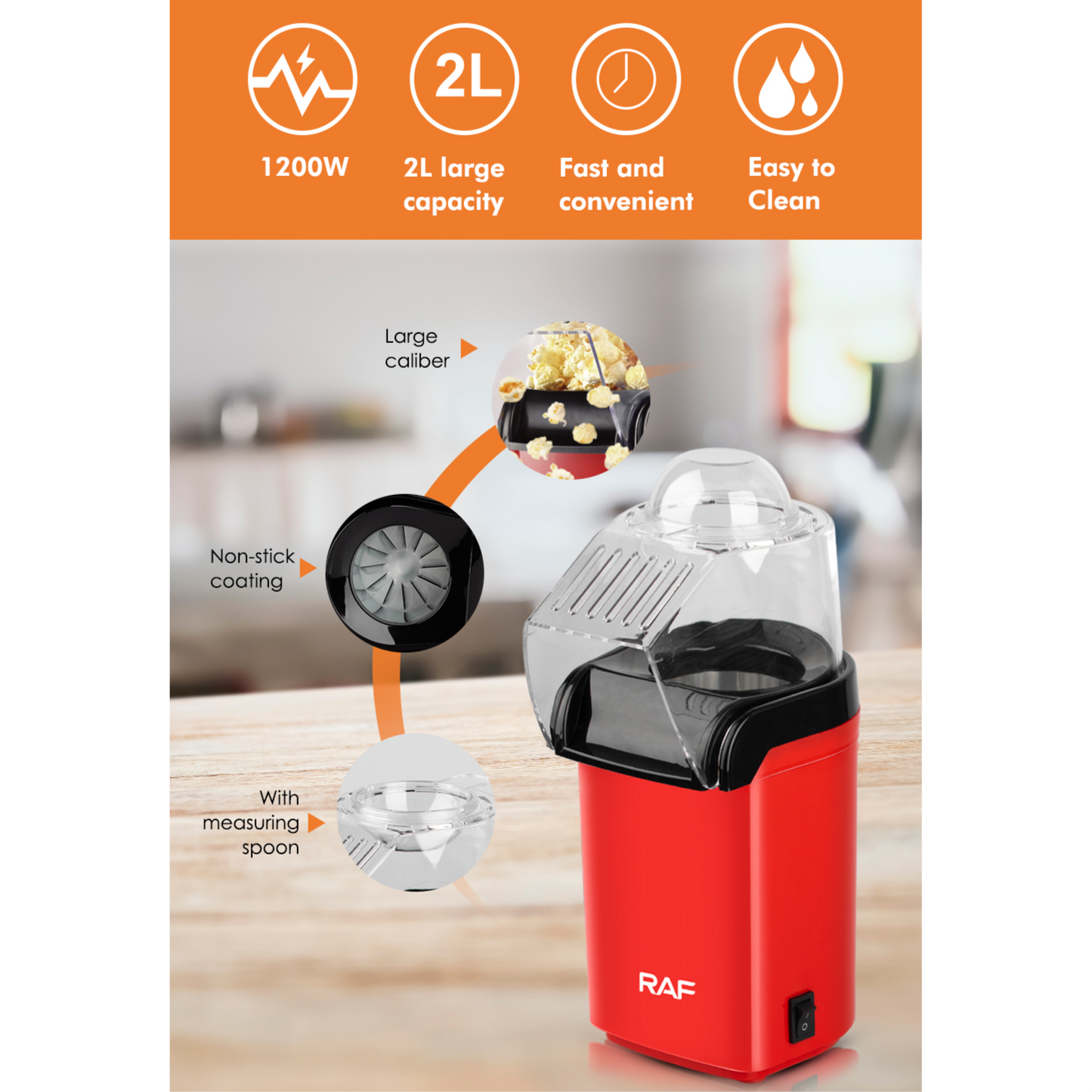 Electric Popcorn Machine 2L-Raf