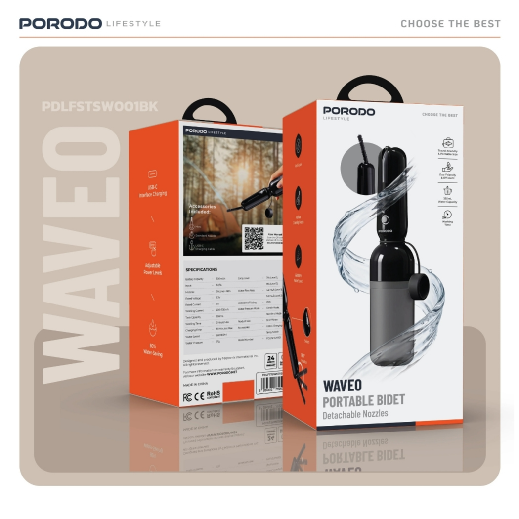 Porodo WaveO Portable Electric Bidet 350ml