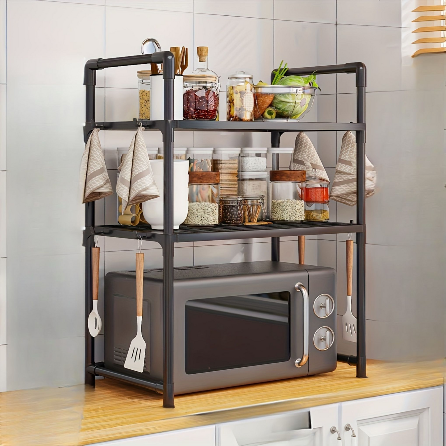 Kitchen Microwave Stand & Storage Rack
