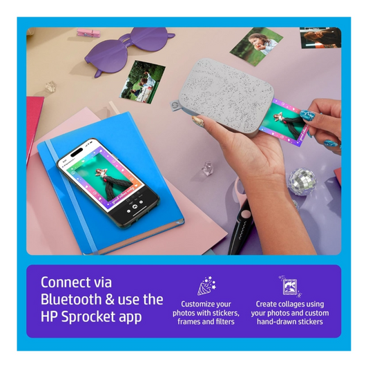 طابعة صور فورية محمولة HP Sprocket – لون لؤلؤي
