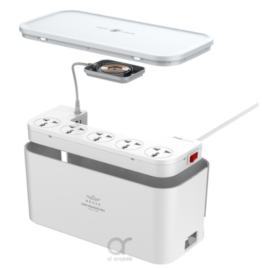 BRAVE Power Strip 15W Wireless Charger 2500W 2M