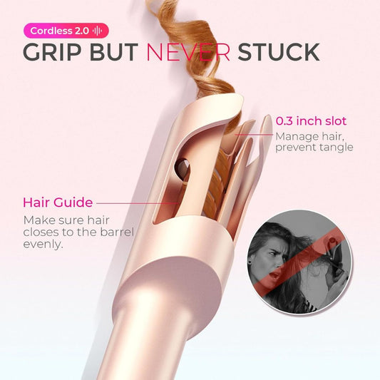 Cordless Auto Curling Iron (Pink Gold) - TYMO