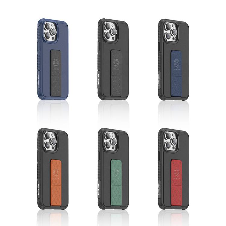 Leather Case With Band Stand for iPhone 14 Pro Max - Green Lion