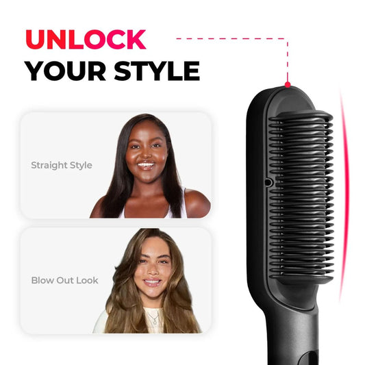 Hair Straightener Plus With Built-In Comb (Black) – Tymo