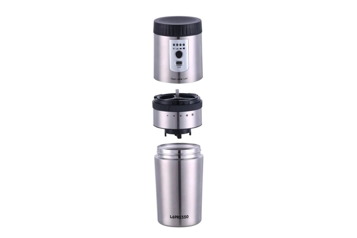 LePresso Portable Mug Burr Grinder Coffee Maker
