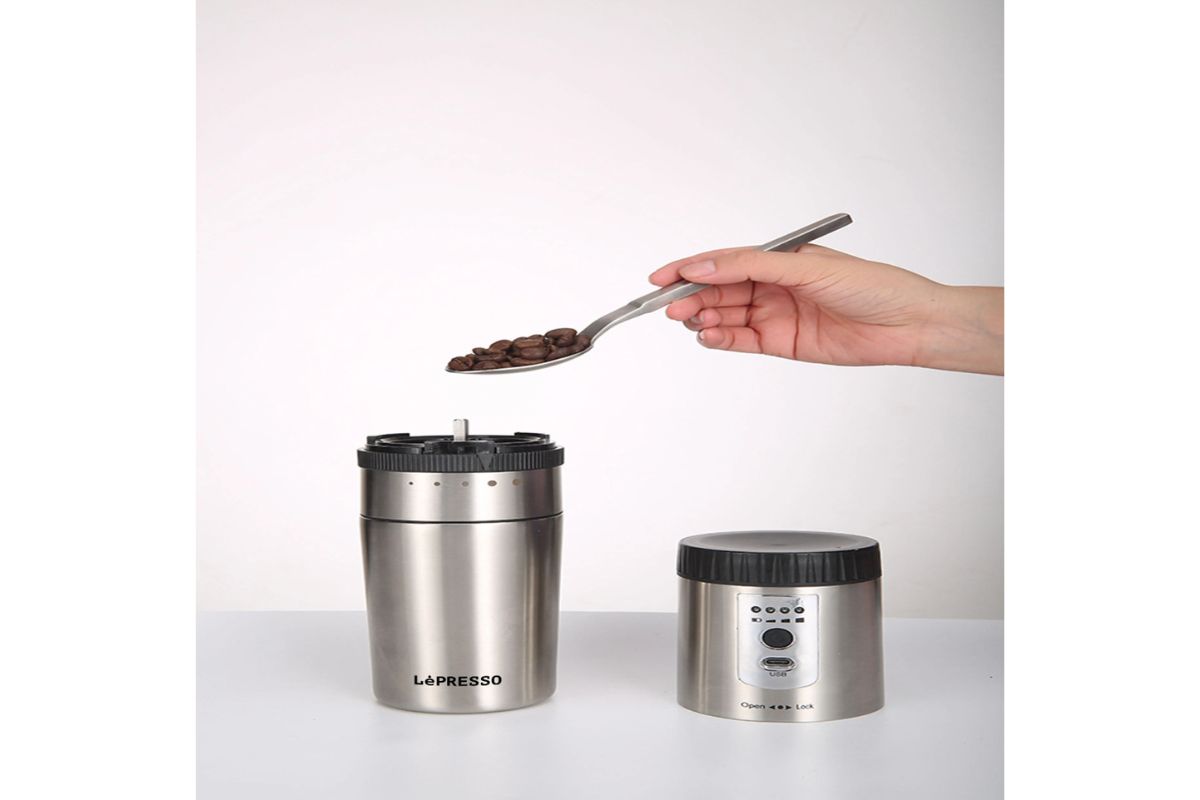 LePresso Portable Mug Burr Grinder Coffee Maker