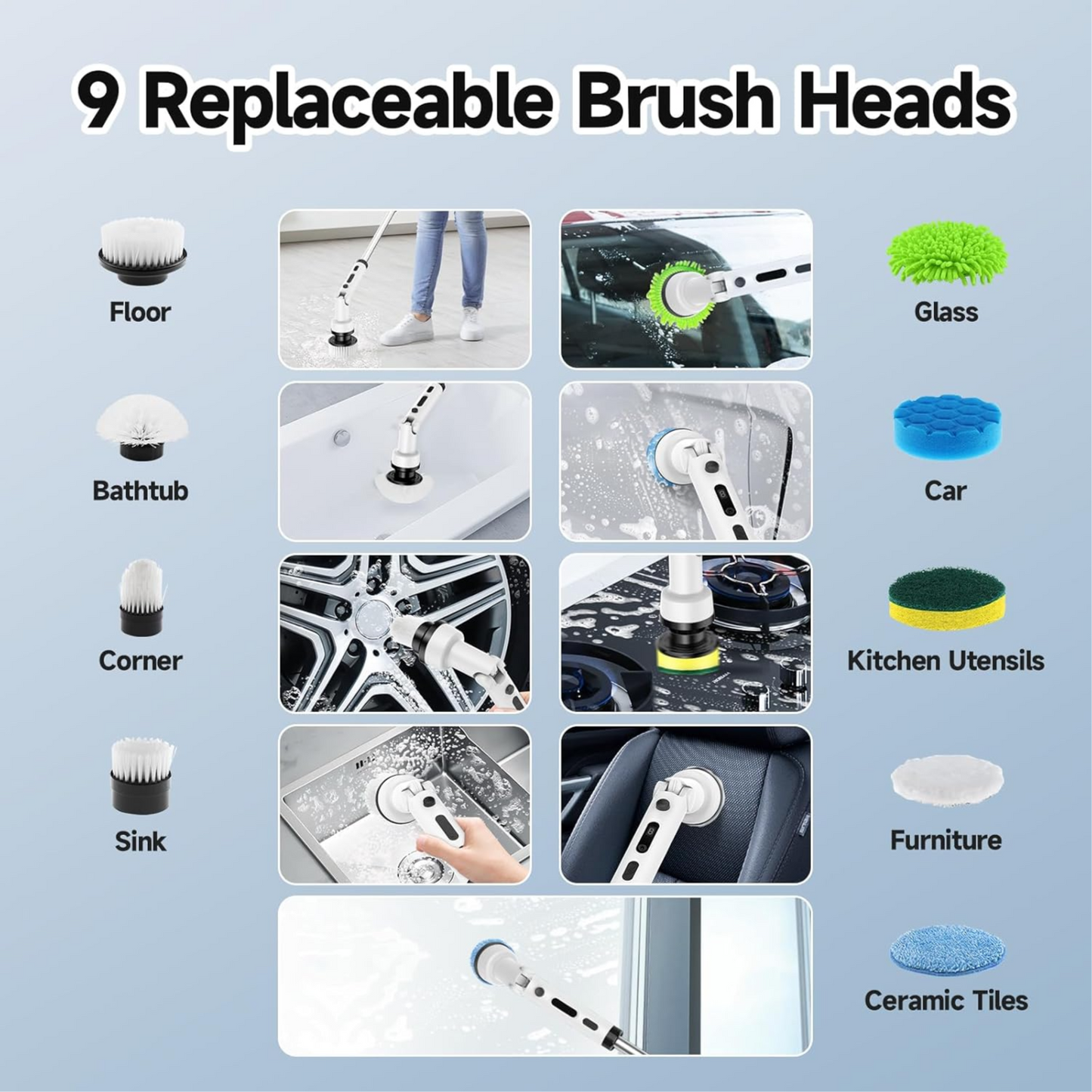 Multifunctional electric cleaning brush