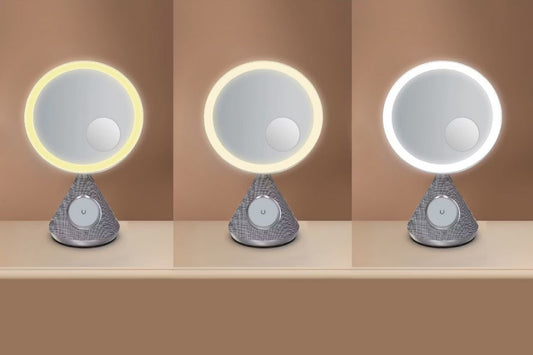 Porodo Smart Mirror Wireless Charger & Bluetooth Speaker -Silver