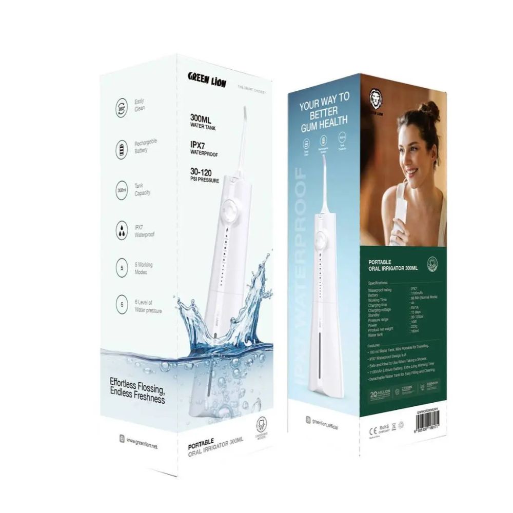 Green Lion Portable Oral Irrigator 300ML-White