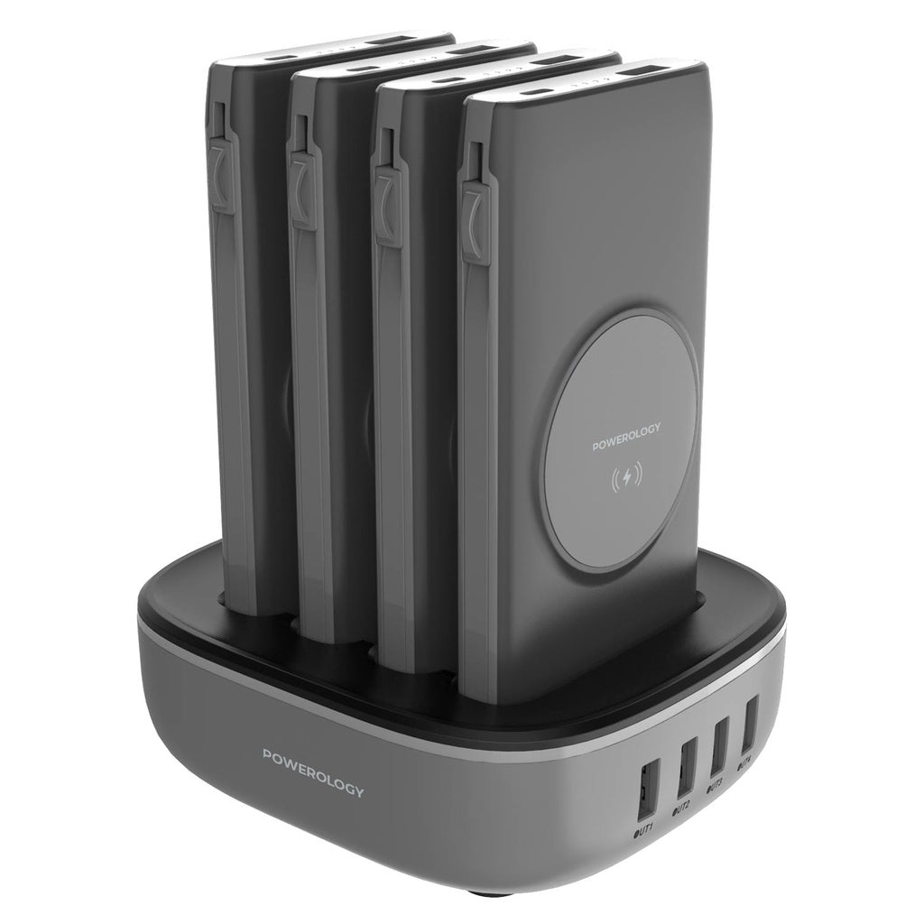 power station 4 in 1 with four 10,000mAh power banks - Powerology