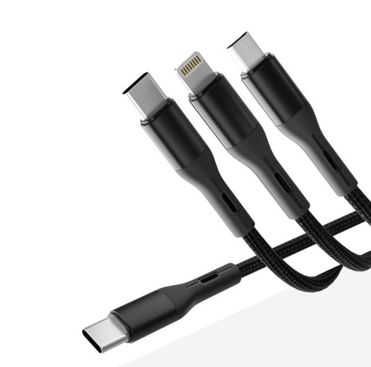 Braided Cable 3-in-1 Fast Charging 1.2m - Green Lion