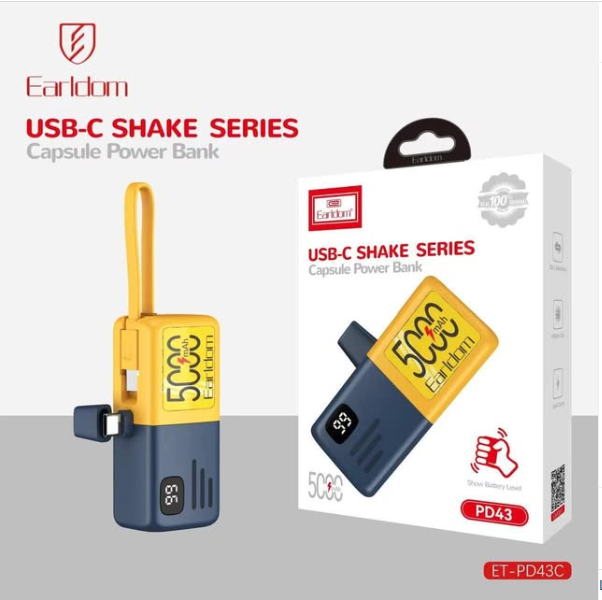 Capsule Power Bank  5,000 mAh with TYPE-C Connector - Earldom