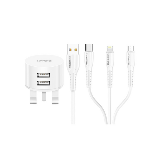Wall charger with 3 in 1 cable-Connected