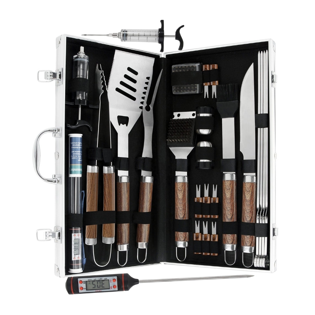 Wood Handle 24PCS BBQ Tools Set