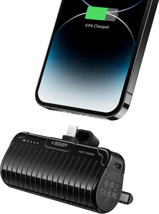 باور بانك صغير كبسولة  موصل لايتنق   5,000 مللي أمبير  - موكسيدو