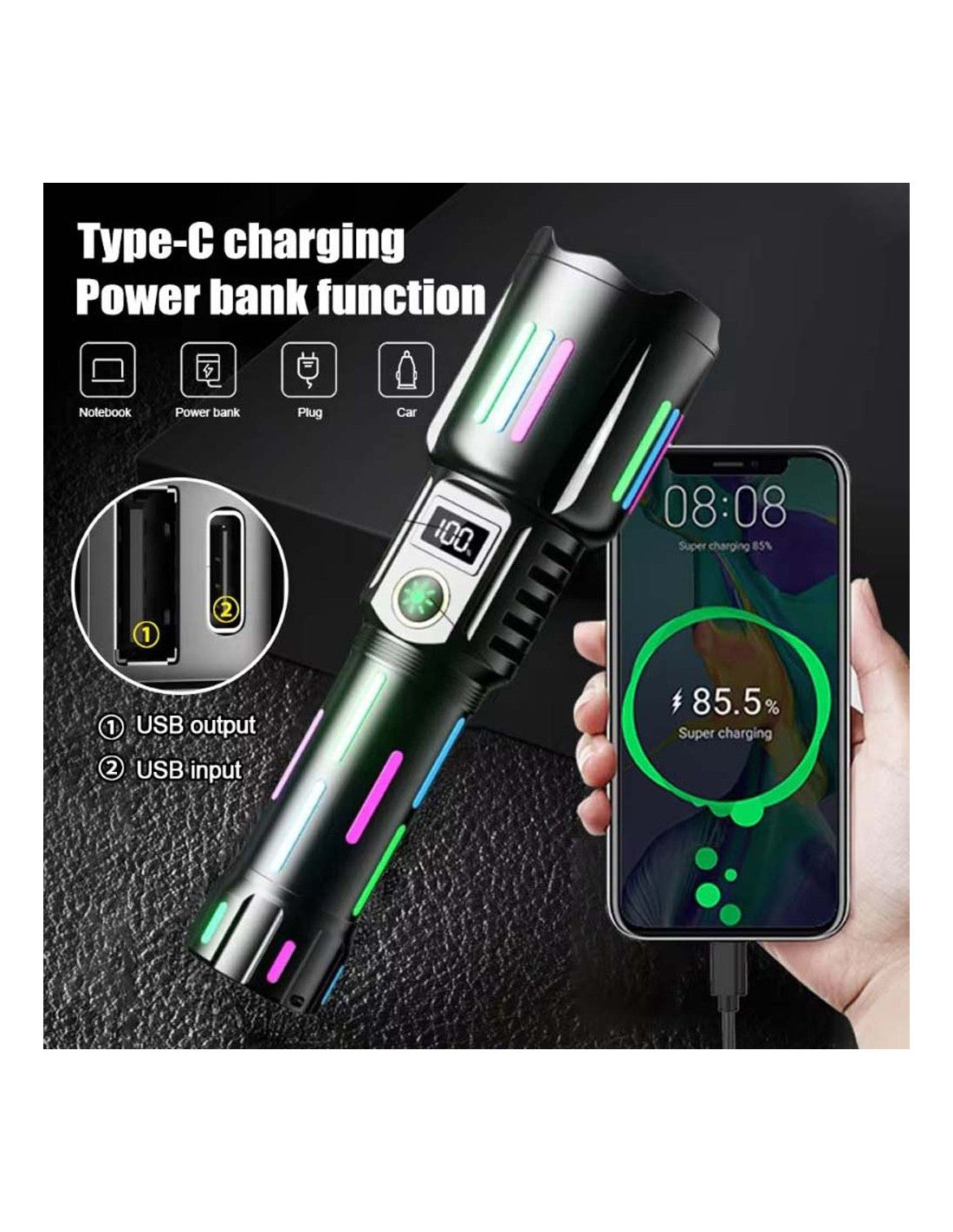 Multi-Mode Flashlight with Digital Display