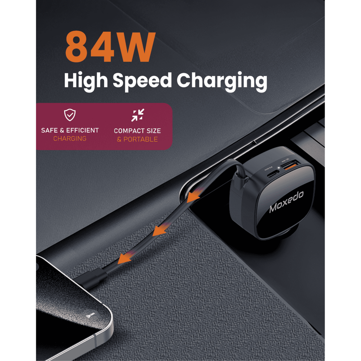 Moxedo ultra-fast car charger 84W