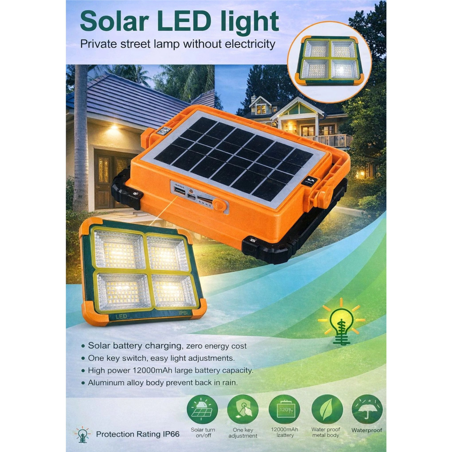 Solar Rechargeable LED Work Light