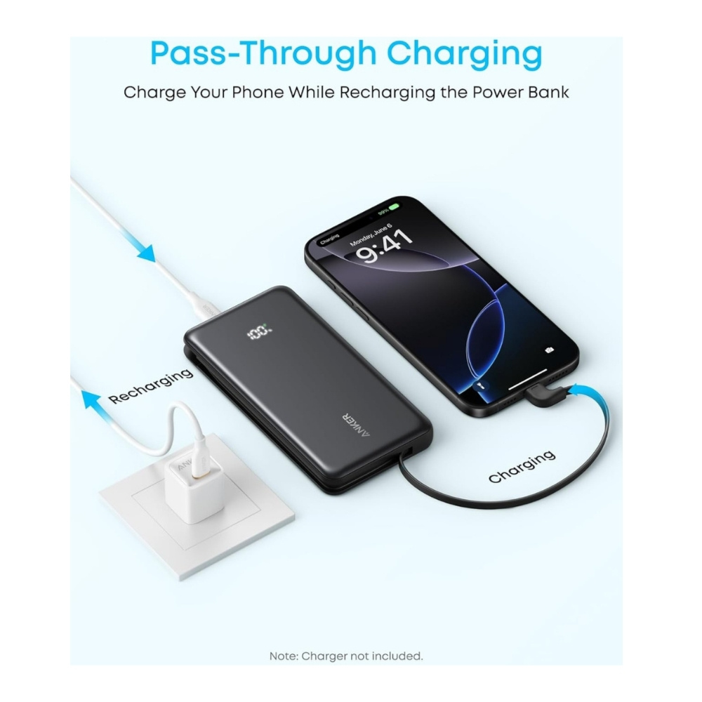 باور بانك Anker Zolo بسعة 10000mAh وشحن سريع 22.5 واط